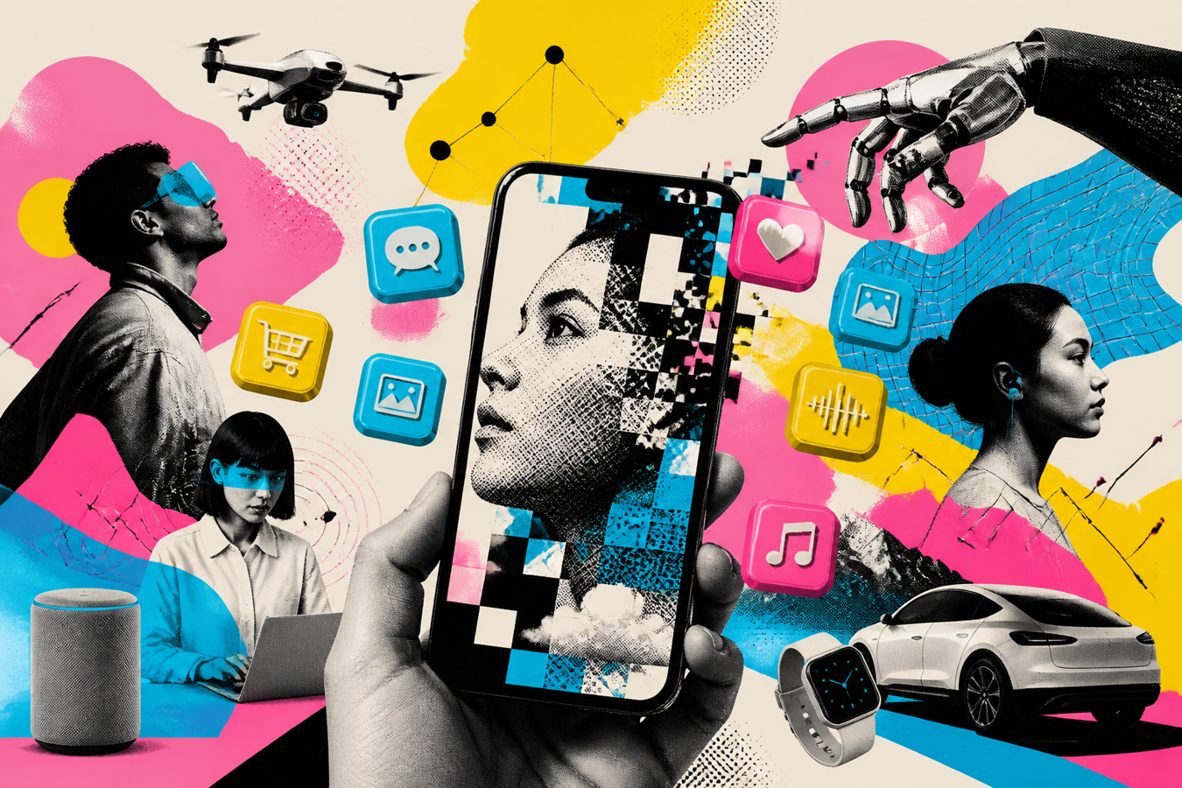 AI applications and products illustration